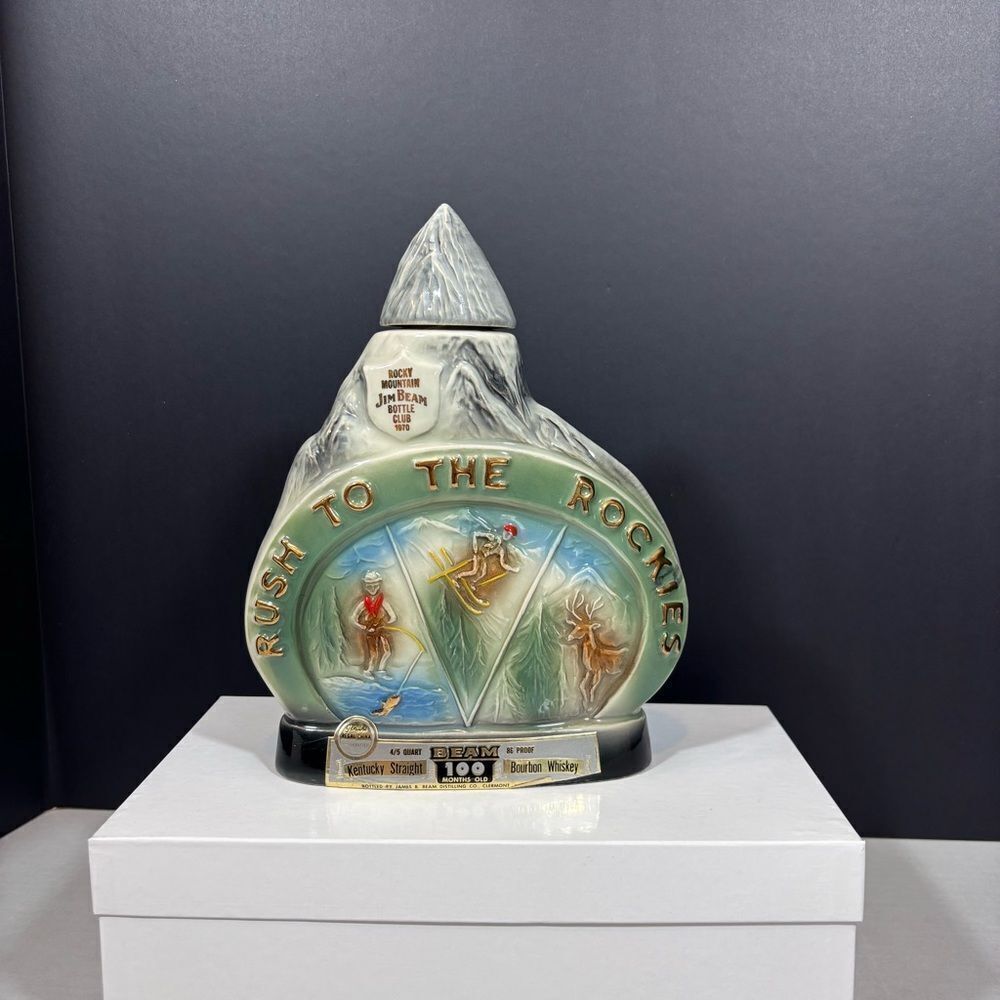Jim Beam EMPTY Rush to the Rockies 1970 Bourbon Whiskey Decanter